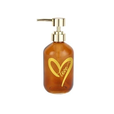 Royalford 300 ml Handwash Soap Dispenser-RF12310/ Versatile Refillable Dispensers for Liquid, Shampoo, Conditioner, Hand wash, Sanitizer, Lotion/ Aesthetic Design, Multipurpose One Hand Use/ Brown