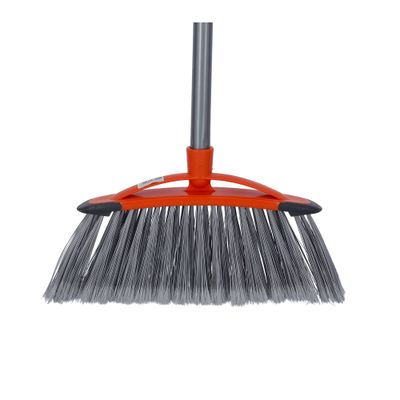 Royalford Long Floor Broom with Strong Handle - Stiff Bristles | Hanging Loop | Multipurpose Cleaning Tool Perfect for Home or Office Use - Ideal for Sweeping Cleaning Job (Orange & Grey)