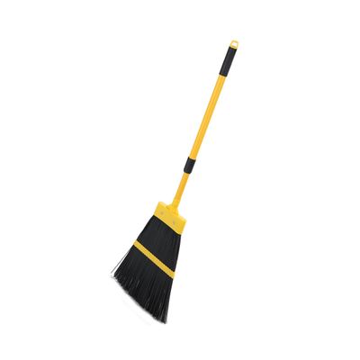 Royalford Garden Broom- RF12256/ with Iron Handle, for Quick Clean Up of Lawn and Yard, Garden, Leaf, Debris, Turf/ Less Bending Built, and Efficient Large Head, Ideal for Gardening and other Outdoor Uses/ Black and Yellow