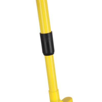 Royalford Garden Broom- RF12256/ with Iron Handle, for Quick Clean Up of Lawn and Yard, Garden, Leaf, Debris, Turf/ Less Bending Built, and Efficient Large Head, Ideal for Gardening and other Outdoor Uses/ Black and Yellow