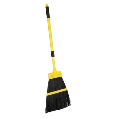 Royalford Garden Broom- RF12256/ with Iron Handle, for Quick Clean Up of Lawn and Yard, Garden, Leaf, Debris, Turf/ Less Bending Built, and Efficient Large Head, Ideal for Gardening and other Outdoor Uses/ Black and Yellow