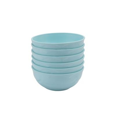 Royalford Snack Plate Set- RF11298| Pack of 6 Round Snack Bowl Set, Premium-Quality, Light-Weight, BPA-Free and Food-Grade Bowl| Perfect for Serving Soups, Salads, Snacks, Curry| Blue