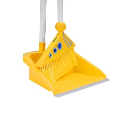 Royalford RF4477 Plastic Broom with Dustpan Set - Hand Broom with Durable Bristles - Broom Set Having Frayed and Angled Tips - Cleaning Tool Perfect for Home or Office Use