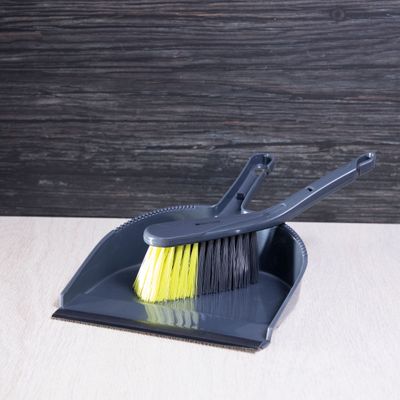 Royalford Dustpan with Brush-RF2368GR| Dustpan with Brush with Durable Stiff Bristles and Comfortable Grip| Multi-Purpose Cleaning Tool Perfect for Home, Kitchen, Office Use| Highly Durable, Light-Weight and Elegant Design