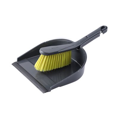 Royalford One Click Series Dustpan with Brush-RF8830| Dustpan with Brush with Durable Stiff Bristles and Comfortable Grip| Multi-Purpose Cleaning Tool Perfect for Home, Kitchen, Office Use| Highly Durable, Light-Weight and Elegant Design| Black