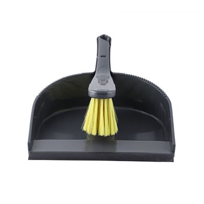 Royalford One Click Series Dustpan with Brush-RF8830| Dustpan with Brush with Durable Stiff Bristles and Comfortable Grip| Multi-Purpose Cleaning Tool Perfect for Home, Kitchen, Office Use| Highly Durable, Light-Weight and Elegant Design| Black