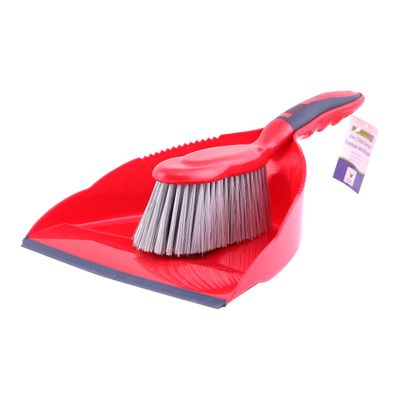 Royalford One Click Series Dustpan with Brush -RF8829| Large Brush Head, Feathered Tip Bristles with Handle and Comfortable Grip| Multi-Purpose Cleaning Tool Perfect for Home, Kitchen, Office, Hospital Use| Highly Durable, Light-Weight and Elegant Design