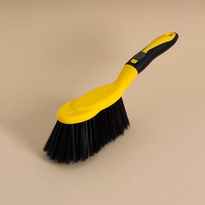 Royalford Dustpan with Brush-RF11193| Dustpan with Brush with Durable Stiff Bristles and Comfortable Grip| Multi-Purpose Cleaning Tool Perfect for Home, Kitchen, Office Use| Highly Durable, Light-Weight and Elegant Design| Black and Yellow