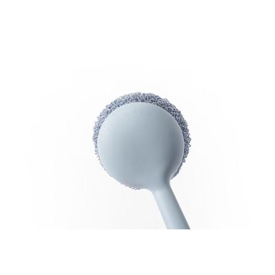 Dish Scrubber, Terylene Fiber Ball, 1 long handle, 2 balls | RF10550 | Scouring Pads Round Dish Pads | Scrubber Pad Used for Dishes, Pots, Pans, and Ovens | 2 Cleaning Balls | Mesh Scrubbers for Kitchen