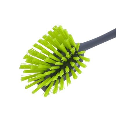 Royalford Dish Brush with Handle- RF11186| Scrubbing Brush with Long Handle| Multi-Purpose Brush for Cleaning Kitchen and Bathroom| Used to Scrub Dishes and Other Surfaces | Easy Cleaning Brush| Strong and Comfortable Grip| Grey and Green