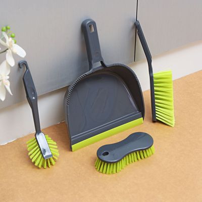 Royalford RF4115N 4Pcs Brush with Dust Pan - Portable Lightweight Brush with Comfortable Handle | Ideal Hardwood Floors, Tiles, Home Kitchen, Restaurants, Hotels, Schools, Hospitals, Offices & Housekeeping