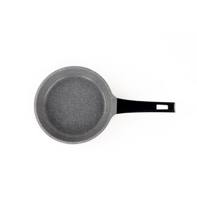 Royalford 20 CM Die-Cast Aluminum Fry Pan- RF8593| Strong Die-Cast Aluminum Body with Non-Stick Marble Coating and Bakelite Handle| Heat Resistant Exterior, Induction Bottom and Dishwasher-Safe| Grey