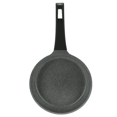 Royalford 24 CM Die-Cast Aluminum Fry Pan- RF8594| Strong Die-Cast Aluminum Body with Non-Stick Marble Coating and Bakelite Handle| Heat Resistant Exterior, Induction Bottom and Dishwasher-Safe| Grey