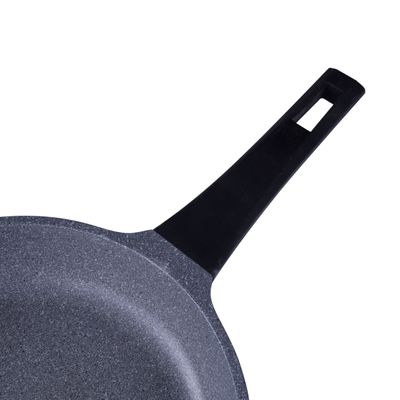 Royalford 26 CM Die-Cast Aluminum Fry Pan- RF8595| Strong Die-Cast Aluminum Body with Non-Stick Marble Coating and Bakelite Handle| Heat Resistant Exterior, Induction Bottom and Dishwasher-Safe| Grey