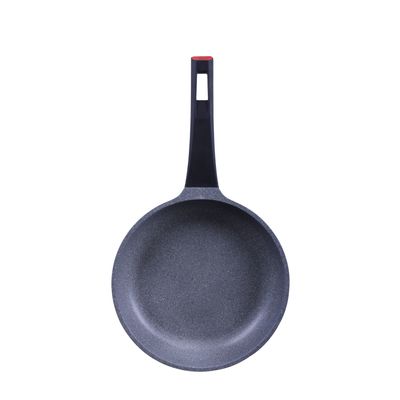 Royalford 26 CM Die-Cast Aluminum Fry Pan- RF8595| Strong Die-Cast Aluminum Body with Non-Stick Marble Coating and Bakelite Handle| Heat Resistant Exterior, Induction Bottom and Dishwasher-Safe| Grey