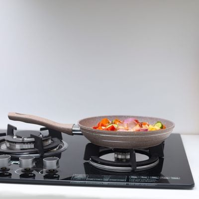 26cm Smart Fry Pan - 5 Layer Granite Non-Stick Coating Pan | Multiple Hob Compatibility | Heat-Resistant Handle with Hanging Loop | Ideal Frying, Cooking, Sauteing & More | Royalford | RF9464BGE