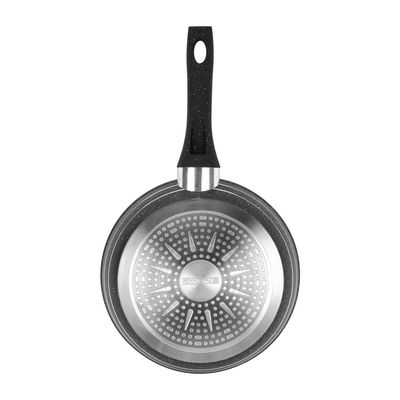 Royalford 30 cm Smart Granite Series Frypan- RF11873/ Strong Forged Aluminum Body with Non-Stick Coating and Heat Resistant Soft Touch Handle/ Induction Bottom, Compatible with Hot Plate, Halogen, Ceramic and Gas Stovetops/ Perfect for Frying, Sauting, Tempering/ Black 