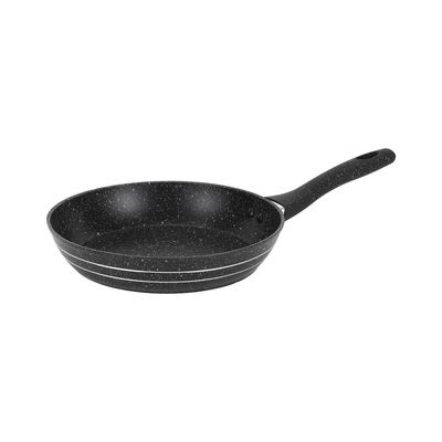 Royalford 26 cm Smart Granite Series Frypan- RF11871/ Strong Forged Aluminum Body with Non-Stick Coating and Heat Resistant Soft Touch Handle/ Induction Bottom, Compatible with Hot Plate, Halogen, Ceramic and Gas Stovetops/ Perfect for Frying, Sauting, Tempering/ Black 