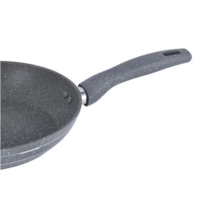 Royalford 28cm Smart Granite Series Fry Pan with Lid, RF9954 - 5 Layer Granite Non-Stick Coating Pan | Multiple Hob Compatibility | Heat-Resistant Handle with Hanging Loop | Ideal Frying, Cooking, Sauteing & More