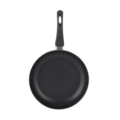 Royalford 26 CM Aluminum Fry Pan- RF11977| With Tempered Glass Lid, Strong Aluminum Body With Non-Stick Coating And Bakelite Handle| Compatible With Hot Plate, Halogen, Ceramic And Gas Stovetops| Perfect For Frying, Sauting, Tempering| Red