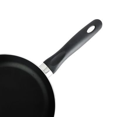 Royalford 24 CM Aluminum Fry Pan- RF11666| Strong Aluminum Body With Non-Stick Coating And Bakelite Handle| Heat Resistant Exterior, Compatible With Hot Plate, Halogen, Ceramic And Gas Stovetops| Perfect For Frying, Sauting, Tempering| Black