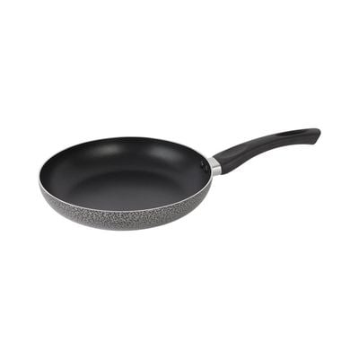 Royalford 30 CM Aluminum Fry Pan- RF11979| With Tempered Glass Lid, Strong Aluminum Body With Non-Stick Coating And Bakelite Handle| Compatible With Hot Plate, Halogen, Ceramic And Gas Stovetops| Perfect For Frying, Sauting, Tempering| Red