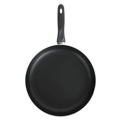 Royalford 32 CM Aluminum Fry Pan- RF11670| Strong Aluminum Body With Non-Stick Coating And Bakelite Handle| Heat Resistant Exterior, Compatible With Hot Plate, Halogen, Ceramic And Gas Stovetops| Perfect For Frying, Sauting, Tempering| Black