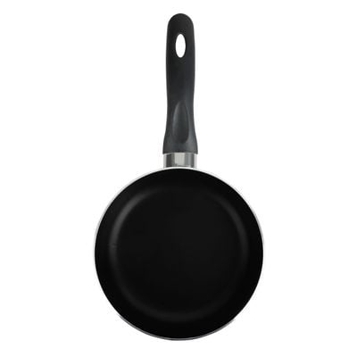 Royalford 20 CM Aluminum Fry Pan- RF11664| Strong Aluminum Body With Non-Stick Coating And Bakelite Handle| Heat Resistant Exterior, Compatible With Hot Plate, Halogen, Ceramic And Gas Stovetops| Perfect For Frying, Sauting, Tempering| Black