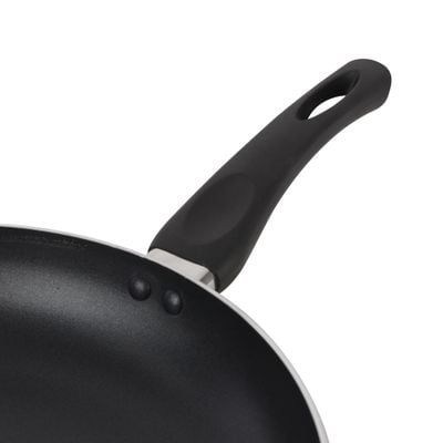 Royalford 28 CM Aluminum Fry Pan- RF11978| With Tempered Glass Lid, Strong Aluminum Body With Non-Stick Coating And Bakelite Handle| Compatible With Hot Plate, Halogen, Ceramic And Gas Stovetops| Perfect For Frying, Sauting, Tempering| Black