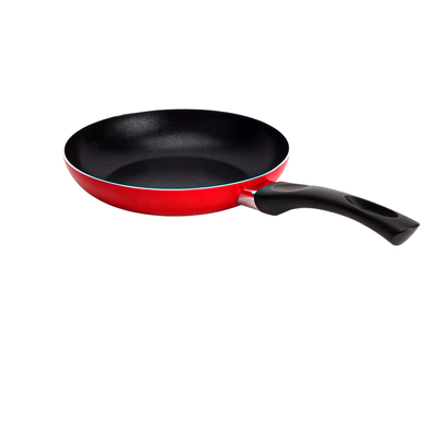 Royalford 20 cm Aluminum Nonstick Frypan with Stainless Steel Lid- RF12518/ Strong Body with 3 Layer Coating and Heat Resistant Bakelite Handle/ Not Compatible with Induction Stovetops/ Perfect for Frying, Sauting, Tempering/ Red