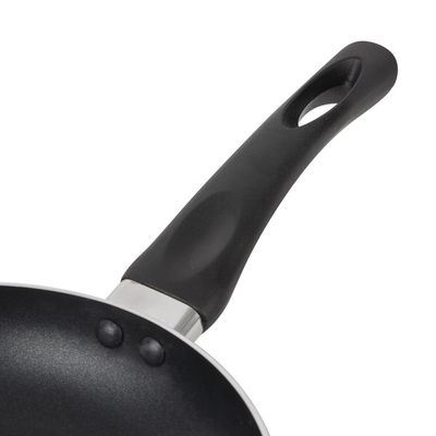 Royalford 20 CM Aluminum Fry Pan- RF11974| With Tempered Glass Lid, Strong Aluminum Body With Non-Stick Coating And Bakelite Handle| Compatible With Hot Plate, Halogen, Ceramic And Gas Stovetops| Perfect For Frying, Sauting, Tempering| Black