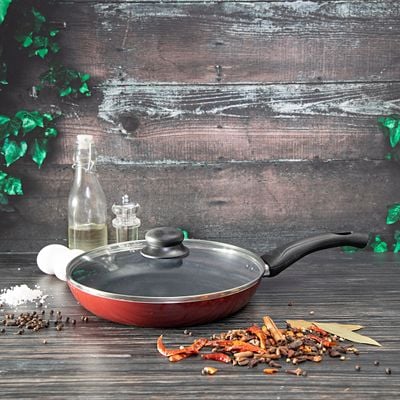 Royalford RF2952 Fry Pan, Lid, 26 CM, Non-Stick Kitchenware Pan Set, Value Fry Pan Set with Lid, Induction Safe Frying Pan