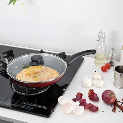 Royalford RF2952 Fry Pan, Lid, 26 CM, Non-Stick Kitchenware Pan Set, Value Fry Pan Set with Lid, Induction Safe Frying Pan