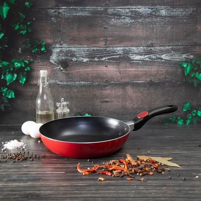 Royalford RF2957 26cm Frying Pan, Aluminum Non-Stick Fry Pan - Ergonomic Handle - Saute Pan/Deep Frying Pan | | Suitable for Multiple Hob Types | Ideal for Frying Sauting Stir Frying 