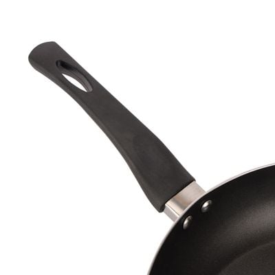 Royalford 28 CM Nonstick Frypan- RF12102| Strong Press Aluminum Body With Non-Stick Coating And Heat Resistant Bakelite Handle| Dot Induction Bottom, Compatible With Hot Plate, Halogen, Ceramic And Gas Stovetops| Perfect For Frying, Sauting, Tempering| Black 