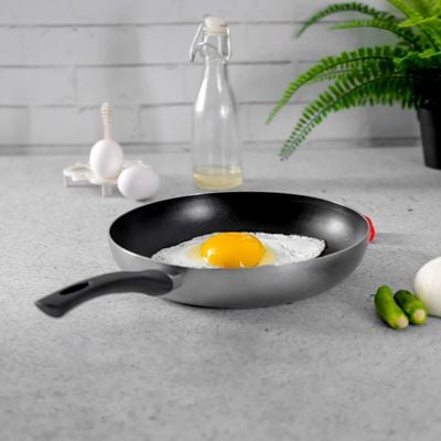 Royalford 30 CM Nonstick Frypan- RF12103| Strong Press Aluminum Body With Non-Stick Coating And Heat Resistant Bakelite Handle| Dot Induction Bottom, Compatible With Hot Plate, Halogen, Ceramic And Gas Stovetops| Perfect For Frying, Sauting, Tempering| Black 