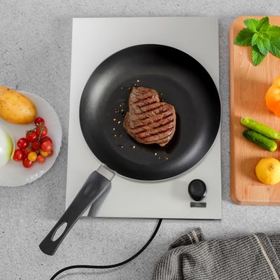 Royalford 30 CM Nonstick Frypan- RF12103| Strong Press Aluminum Body With Non-Stick Coating And Heat Resistant Bakelite Handle| Dot Induction Bottom, Compatible With Hot Plate, Halogen, Ceramic And Gas Stovetops| Perfect For Frying, Sauting, Tempering| Black 