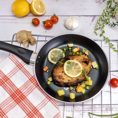 Royalford RF1262FP26 Fry Pan, 26 CM | Frying Pan - Black, Non-Stick Fry Pan Set. Non-Stick Cookware, Recyclable Material Fry Pan