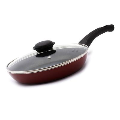 Royalford RF2951 Fry Pan With Lid, 24 CM | 2.0 mm thickness | Non-Stick, Kitchenware Pan Set, Value Fry Pan Set with Lid