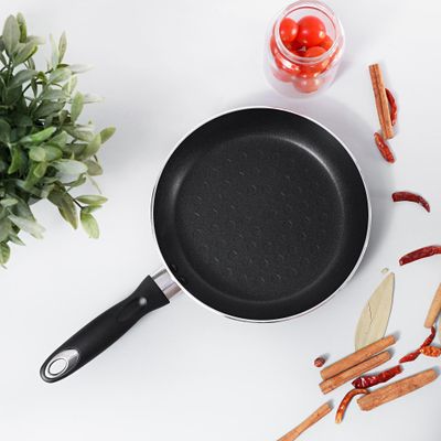 Frying Pan, 22 cm- Aluminium Non-Stick Fry Pan - Ergonomic Handle - Saute Pan/Deep Frying Pan- Suitable for Multiple Hob Types - Ideal for Frying Sauting Stir Frying