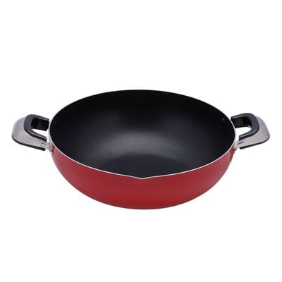 Royalford RF324WP26 Kadai Wok Pan | 26 CM | Induction Safe | with Durable Non-Stick Granite Coating  | Frypan & Heat-Resistant Handles | Cookware Casserole Pan | Ideal for Frying, Sauteing, Cooking & More