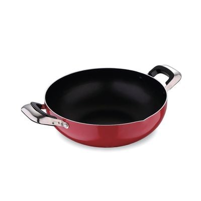 Royalford RF324WP26 Kadai Wok Pan | 26 CM | Induction Safe | with Durable Non-Stick Granite Coating  | Frypan & Heat-Resistant Handles | Cookware Casserole Pan | Ideal for Frying, Sauteing, Cooking & More