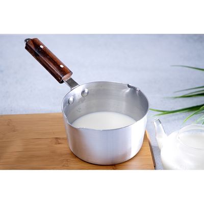 Royalford RF8991 6" Aluminium Milk Pan with Wooden Handle -  Aluminium Saucepan - Pouring Spout with Hanging Loop - Tea Pan Saucepan Milk Pot - Ideal as Coffee Pot, Tea Pot, Milk Pot & a Small Saucepan