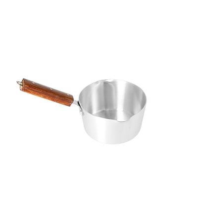 Royalford RF8991 6" Aluminium Milk Pan with Wooden Handle -  Aluminium Saucepan - Pouring Spout with Hanging Loop - Tea Pan Saucepan Milk Pot - Ideal as Coffee Pot, Tea Pot, Milk Pot & a Small Saucepan