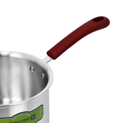 Royalford 18Cm Aluminium Milk Pan with Lid - Bakelite Handle - Aluminium Saucepan Pouring Spout with Bakelite Handle, Easy to Store| Ideal as Coffee Pot, Tea Pot, Milk Pot & a Small Saucepan