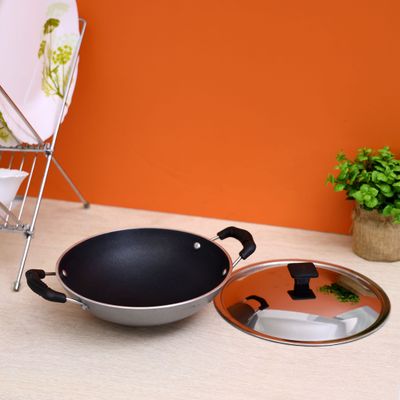 Aluminum Appam Pan With Lid, 22 CM