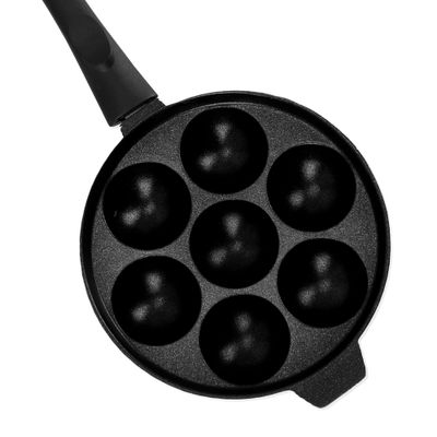 Aluminium Appam Maker - Nonstick Cast Aluminum Alloy Baking Tray with 7 Pieces | Ideal Kitchen Home Cookware Maker Nonstick Baking Tray Pan Mini Cake Pop Maker