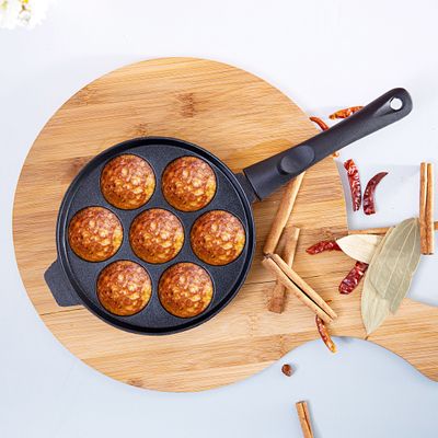 Aluminium Appam Maker - Nonstick Cast Aluminum Alloy Baking Tray with 7 Pieces | Ideal Kitchen Home Cookware Maker Nonstick Baking Tray Pan Mini Cake Pop Maker