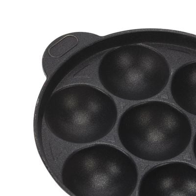 Unniyappam Maker with 7 Pits and Non-Stick Coating, RF10142 | Premium Quality Aluminium Body | 3 Layer Durable Coating | Multipurpose Maker with Spatula & Scrubber