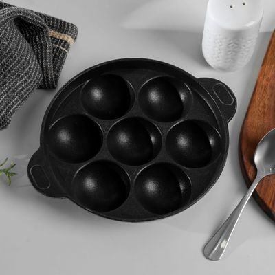 Royalford Unniyappam Maker with 7 Pits and Non-Stick Coating, RF10142 | Premium Quality Aluminium Body | 3 Layer Durable Coating | Multipurpose Maker with Spatula & Scrubber